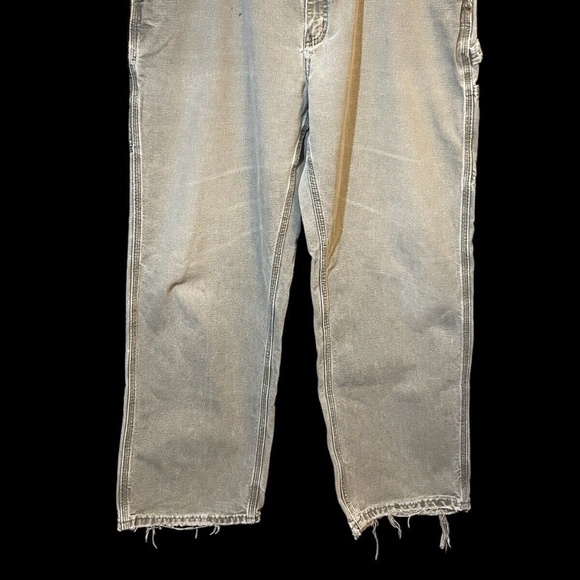 Vintage Carhartt Carpenter Pants Gray Distressed 36x30 Baggy Workwear Outdoors - Picture 15 of 16